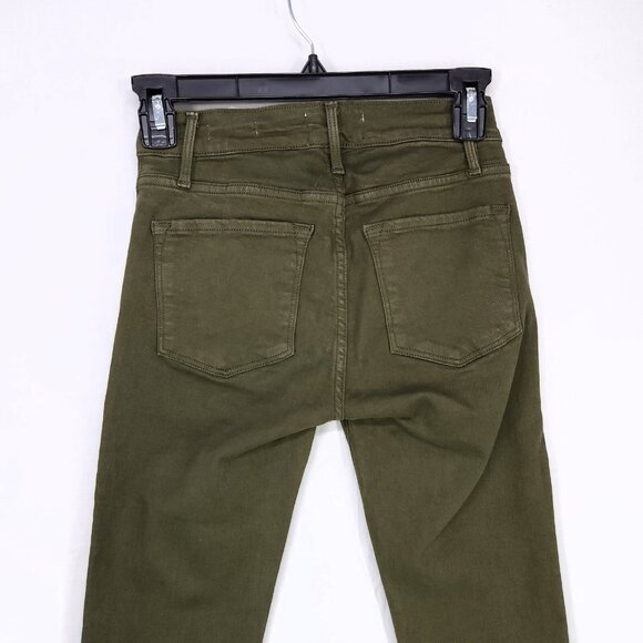 Frame Le Skinny De Jeanne Size 24 Skinny Jeans Green Mid Rise - Picture 4 of 13